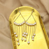 Women's Retro Geometric Pearl Drop Tassel Earrings With Electroplated Finish Light Luxury Style