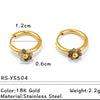 Women's Retro Geometric Pearl Earrings In Stainless Steel With 18K Gold Electroplated Finish Minimalist Fashion Jewelry