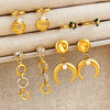 Women's Retro Geometric Pearl Earrings In Stainless Steel With 18K Gold Electroplated Finish Minimalist Fashion Jewelry