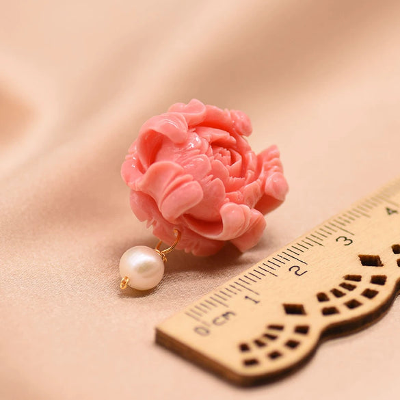 Women's Retro Geometric Pearl Earrings With Embossed Electroplated Finish High Quality 925 Silver Jewelry