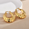 Women's Retro Geometric Plaid Metal Statement Earrings With Electroplated Finish Fashion Jewelry Accessories