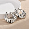 Women's Retro Geometric Plaid Metal Statement Earrings With Electroplated Finish Fashion Jewelry Accessories