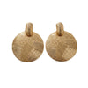 Women's Retro Geometric Round Metal Stud Earrings With Textured Embossed Gold Plating And Bold Statement Design