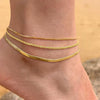 Women's Retro Geometric Stainless Steel Layered Anklet With Gold Tone Finish Fashion Original Design Jewelry