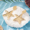 Women's Retro Geometric Starfish Shell Earrings Exaggerated Long Metal Statement Jewelry Wholesale