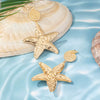Women's Retro Geometric Starfish Shell Earrings Exaggerated Long Metal Statement Jewelry Wholesale