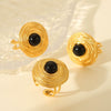 Women's Retro Geometric Titanium Steel Open Ring With Devil's Eye Pattern And Electroplating Treatment
