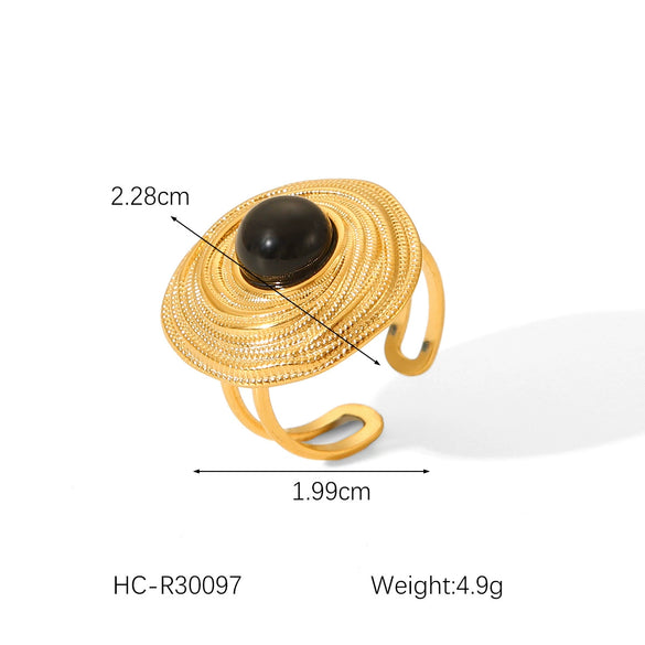 Women's Retro Geometric Titanium Steel Open Ring With Devil's Eye Pattern And Electroplating Treatment