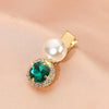 Women's Retro Green Rhinestone Hair Side Clip With Pearl Accent Sweet Cool Animal Inspired Hair Accessory