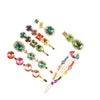 Women's Retro Green Rhinestone Hair Side Clip With Pearl Accent Sweet Cool Animal Inspired Hair Accessory