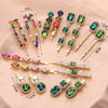 Women's Retro Green Rhinestone Hair Side Clip With Pearl Accent Sweet Cool Animal Inspired Hair Accessory