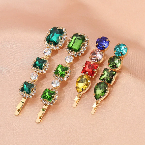 Women's Retro Green Rhinestone Hair Side Clip With Pearl Accent Sweet Cool Animal Inspired Hair Accessory