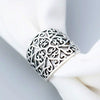 Women's Retro Hollow Flower Pattern Copper Ring Inlaid With Zircon