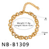 Women’s Retro Hollow Geometric Stainless Steel Bracelet With 18K Gold Plating Zircon Inlay And Rhinestone Chain Design