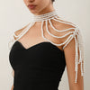 Women's Retro Imitation Pearl Handmade Beaded Multi Layer Tassel Shoulder Chain