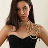 Women's Retro Imitation Pearl Handmade Beaded Multi Layer Tassel Shoulder Chain