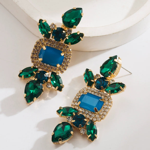 Women's Retro Ins Style Alloy Rhombus Diamond Earrings