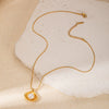 Women's Retro Irregular Titanium Steel Pearl Clavicle Chain With U Shape And Geometric Pattern Electroplated