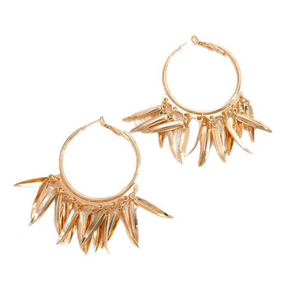 Women's Retro Leaf Earrings With Electroplated Iron Design And Stainless Steel Ear Posts Fashionable Botanical Statement Jewelry