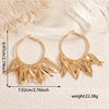 Women's Retro Leaf Earrings With Electroplated Iron Design And Stainless Steel Ear Posts Fashionable Botanical Statement Jewelry