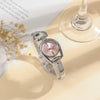 Women's Retro Leisure Alloy Case Stainless Steel Band Round Dial Quartz Watch With Roman Scale And Aurora Hollow Design