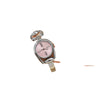 Women's Retro Leisure Alloy Case Stainless Steel Band Round Dial Quartz Watch With Roman Scale And Aurora Hollow Design