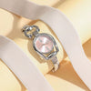 Women's Retro Leisure Alloy Case Stainless Steel Band Round Dial Quartz Watch With Roman Scale And Aurora Hollow Design