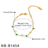 Women's Retro Light Luxury Geometric Stainless Steel Bracelet With Zircon Inlay And 18K Gold Vacuum Plating