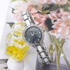 Women's Retro Light Luxury Niche Alloy Round Dial Quartz Watch With Gradient Glitter And Diamond Design