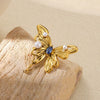 Women's Retro Light Luxury Stainless Steel Bow Pattern Threedimensional Insect Brooch With Electroplating
