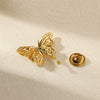 Women's Retro Light Luxury Stainless Steel Bow Pattern Threedimensional Insect Brooch With Electroplating