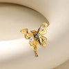 Women's Retro Light Luxury Stainless Steel Bow Pattern Threedimensional Insect Brooch With Electroplating