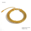 Women's Retro Light Luxury Titanium Steel And Stainless Steel Bracelet Electroplated 18K Gold With Geometric Pattern