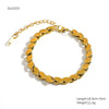 Women's Retro Light Luxury Titanium Steel And Stainless Steel Bracelet Electroplated 18K Gold With Geometric Pattern