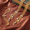 Women's Retro Long Tassel U Shaped Diamond Pendant Necklace In Light Luxury Style Titanium Steel Electroplated Jewelry