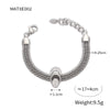 Women's Retro Long Tassel U Shaped Diamond Pendant Necklace In Light Luxury Style Titanium Steel Electroplated Jewelry