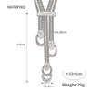 Women's Retro Long Tassel U Shaped Diamond Pendant Necklace In Light Luxury Style Titanium Steel Electroplated Jewelry