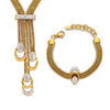 Women's Retro Long Tassel U Shaped Diamond Pendant Necklace In Light Luxury Style Titanium Steel Electroplated Jewelry