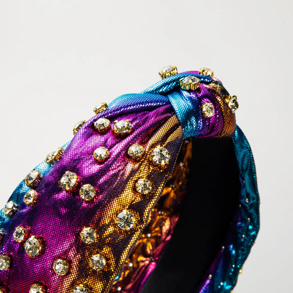 Women's Retro Luxury Rhinestone Inlaid Fabric Knot Headband Hair Accessories