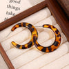 Women's Retro Maillard Geometric Plastic Resin Cshaped Electroplated Earrings