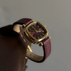 Women's Retro Medieval Style Metal And Leather Watch With Round Dial Pin Buckle And Gold Buckle Material