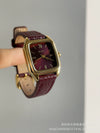 Women's Retro Medieval Style Metal And Leather Watch With Round Dial Pin Buckle And Gold Buckle Material