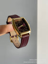 Women's Retro Medieval Style Metal And Leather Watch With Round Dial Pin Buckle And Gold Buckle Material