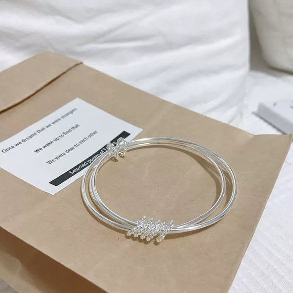 Women's Retro Metal Jewelry Bracelet With Electroplating And Threering Design