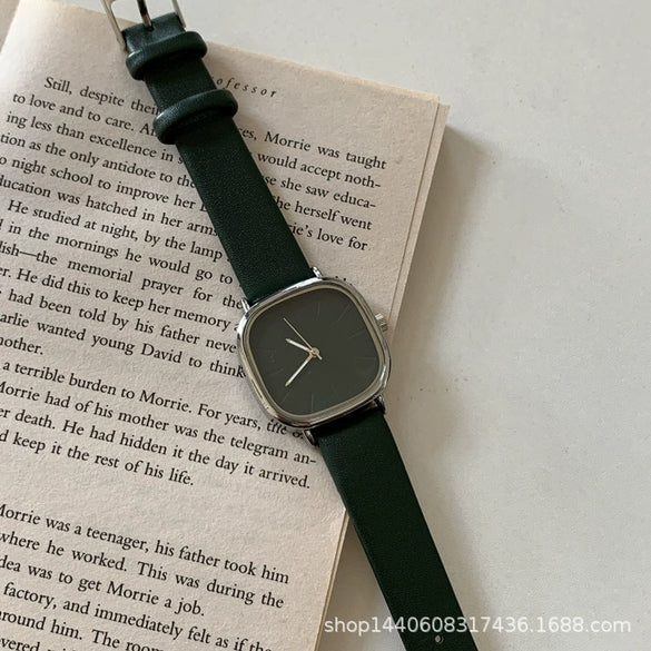 Women's Retro Minimalist Square Dial Alloy Case Leisure Style Watch