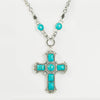 Women's Retro Multi Layer Cross Pendant Necklace Set With Alloy Snake Bone Chain And Zircon Inlay Geometric Fashion Jewelry