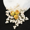 Women's Retro Pearl Brooch With Electroplated Rose And Snowflake Geometric Design Elegant Clothing Accessory Jewelry