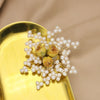 Women's Retro Pearl Brooch With Electroplated Rose And Snowflake Geometric Design Elegant Clothing Accessory Jewelry