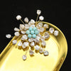 Women's Retro Pearl Brooch With Electroplated Rose And Snowflake Geometric Design Elegant Clothing Accessory Jewelry