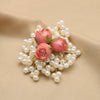 Women's Retro Pearl Brooch With Geometric Rose And Snowflake Design Electroplated Fashion Pin